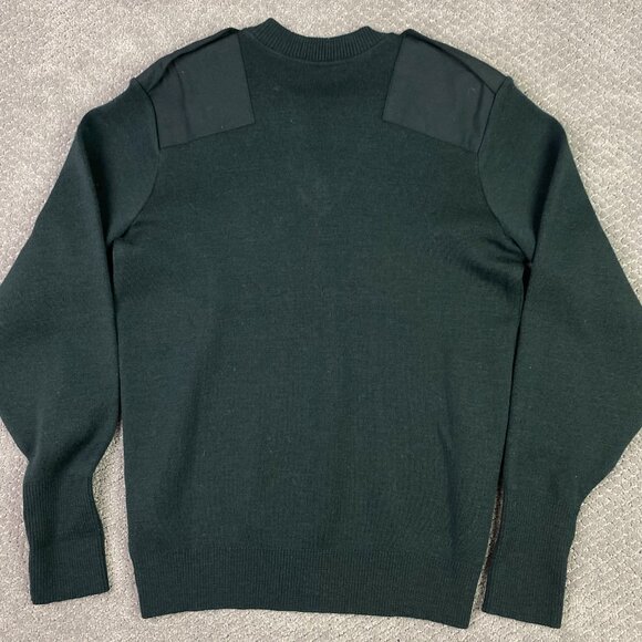 NWOT Logistik Sweater Men's Medium Green Wool Military Commando Elbow Patch - Picture 8 of 8